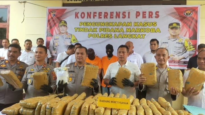 Press Release Terkait Tindak Pidana Narkotika di Wilayah Hukum Polres Langkat Polda Sumut