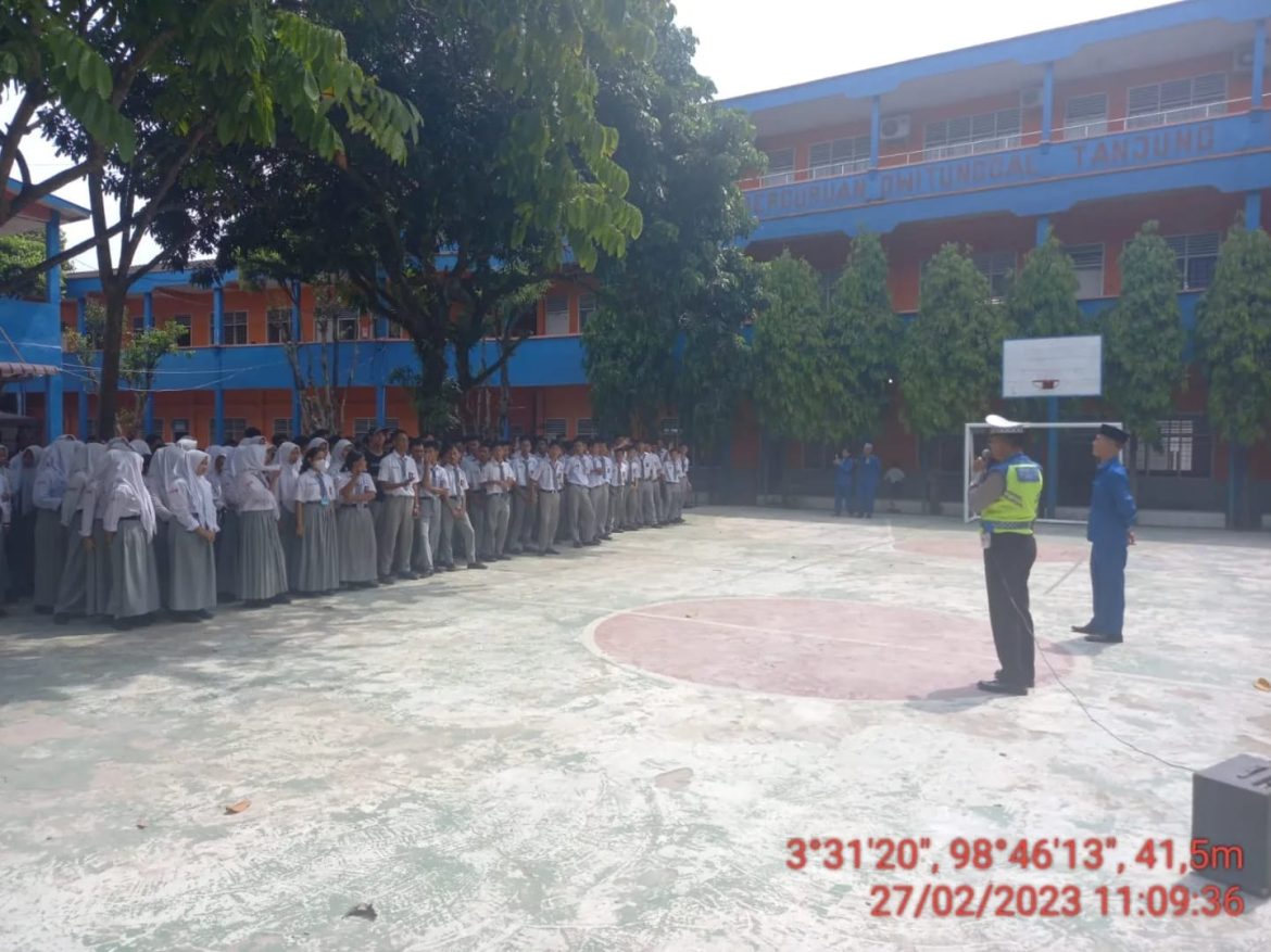 Police Goes To School Sat Lantas Polresta Deli Serdang, Sampaikan Himbauan Kamtibmas kepada Pelajar